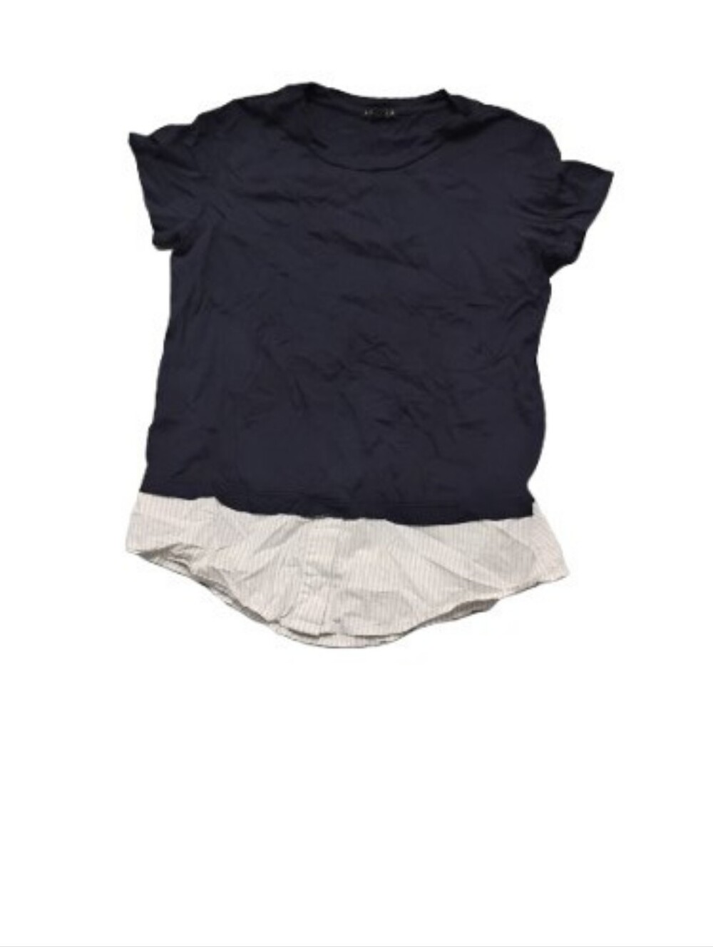 Theory Women's Faux Layered Blue Tee Shirt Sz M